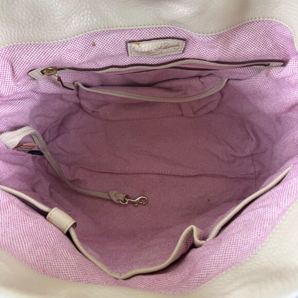 Dooney & Bourke Pebble Leather Grain Logo Lock Shoulder Bag in Bone - Picture 6 of 9